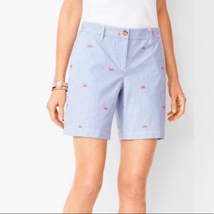 NWT Talbots Girlfriend Chino Short Watermelon Embroidered 2P